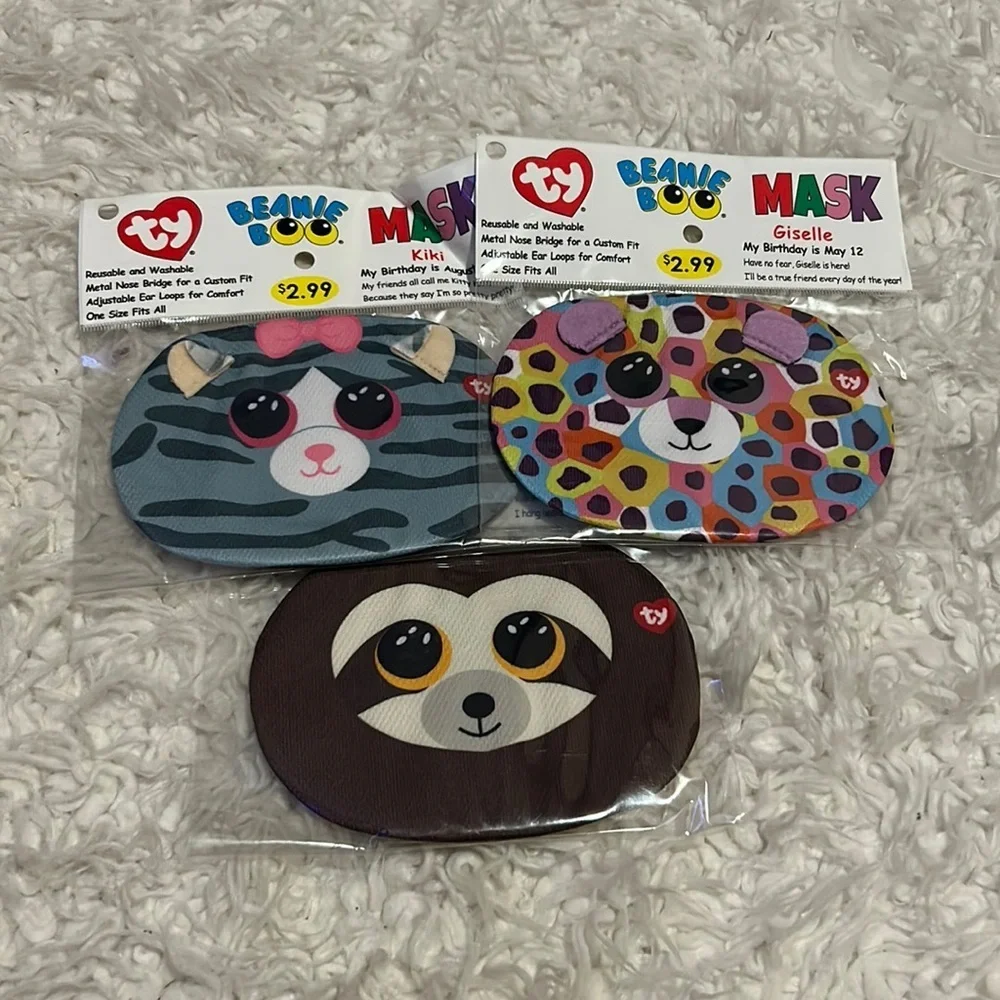 Resale lot Ty Beanie Boo Face Masks Set of 9 0215 Hg104